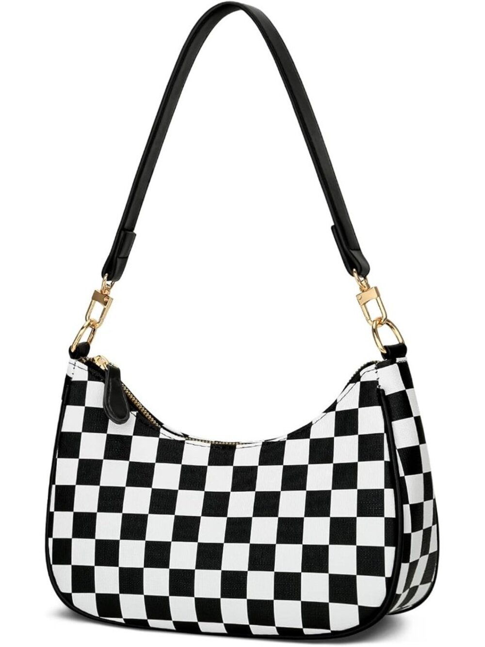 Women's Black&white Cute HandBags Retro Hobo Shoulder Clutch Underarm Purse